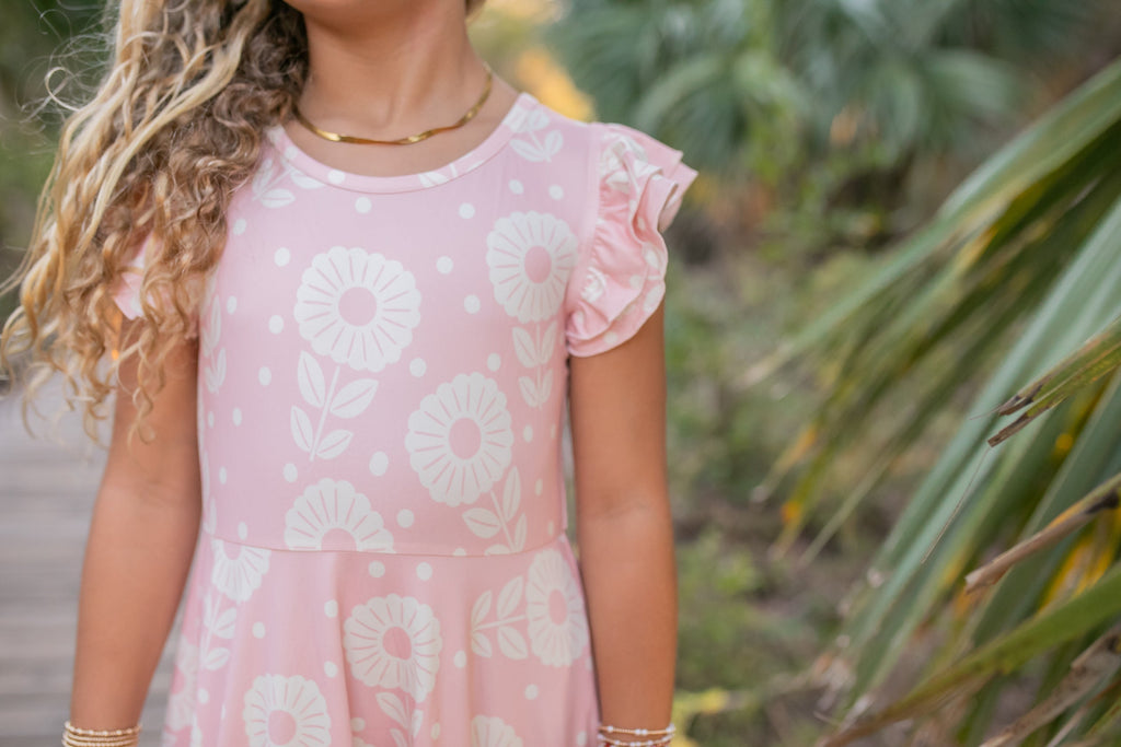 Bella Dusty Rose Ruffles Dress