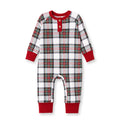 Baby Christmas Plaid Henley Bamboo Romper