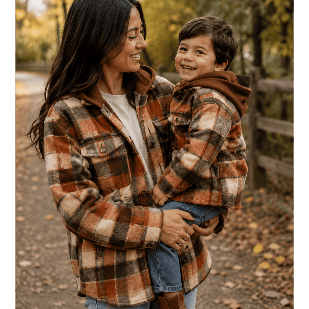 Brown & Rust Plaid Flannel - Child