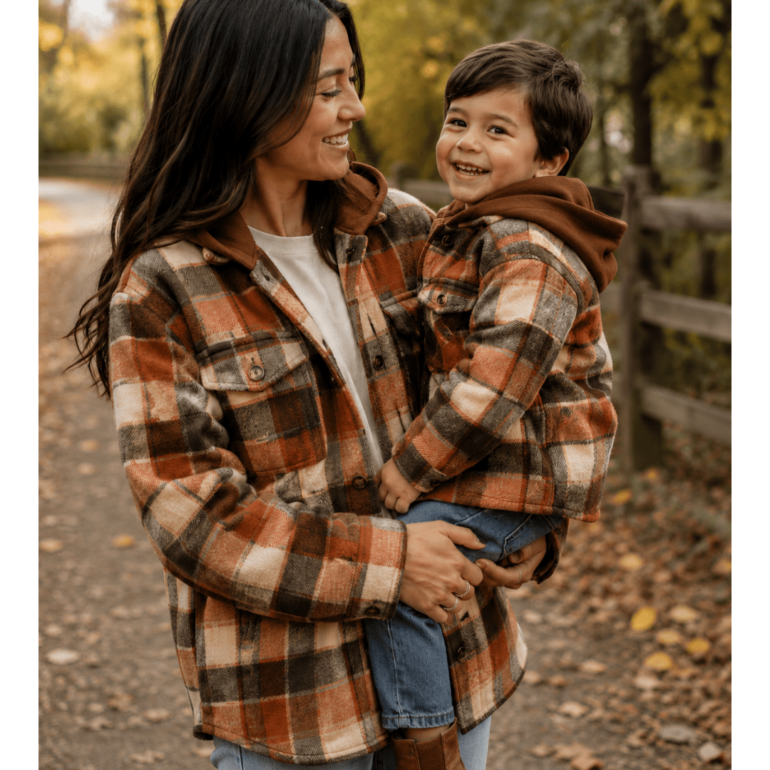 Brown & Rust Plaid Flannel - Child